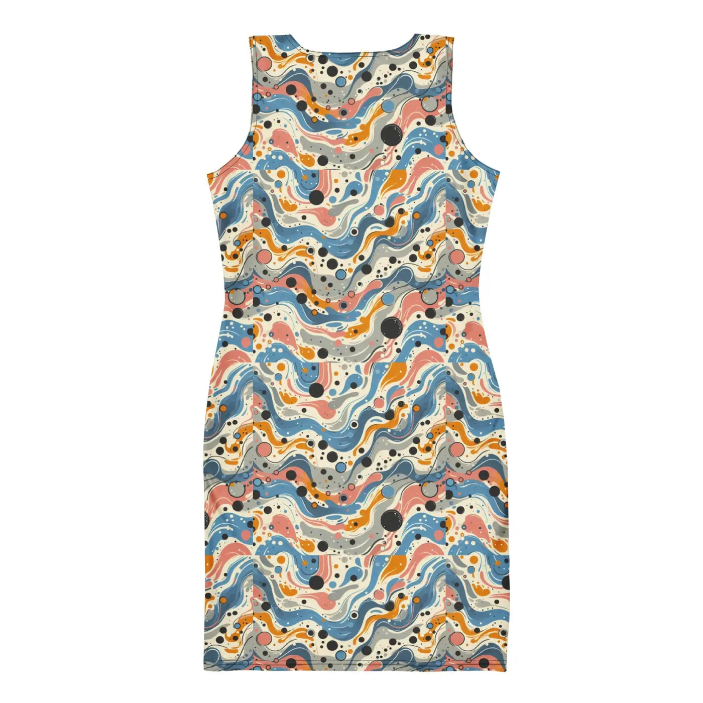 Abstract Swirls Bodycon Dress - Curve Hugging Comfort - DipaliZ