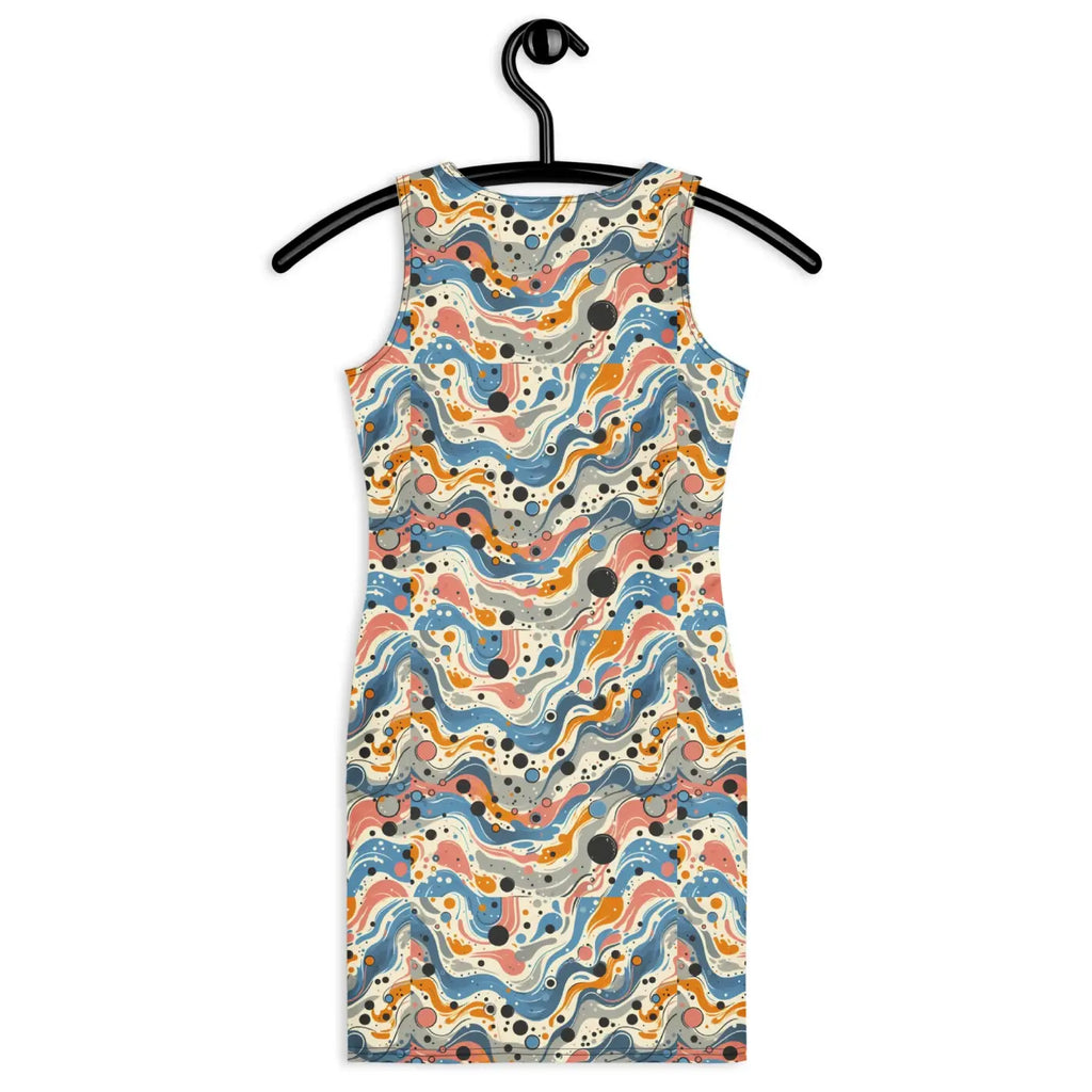 Abstract Swirls Bodycon Dress - Curve Hugging Comfort - DipaliZ