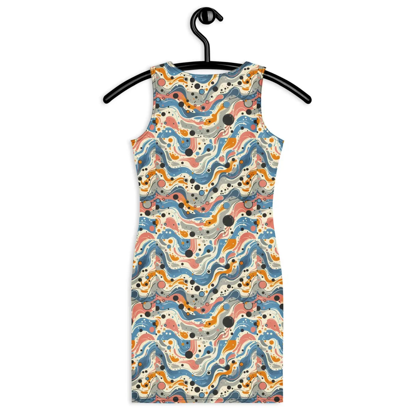 Abstract Swirls Bodycon Dress - Curve Hugging Comfort - DipaliZ
