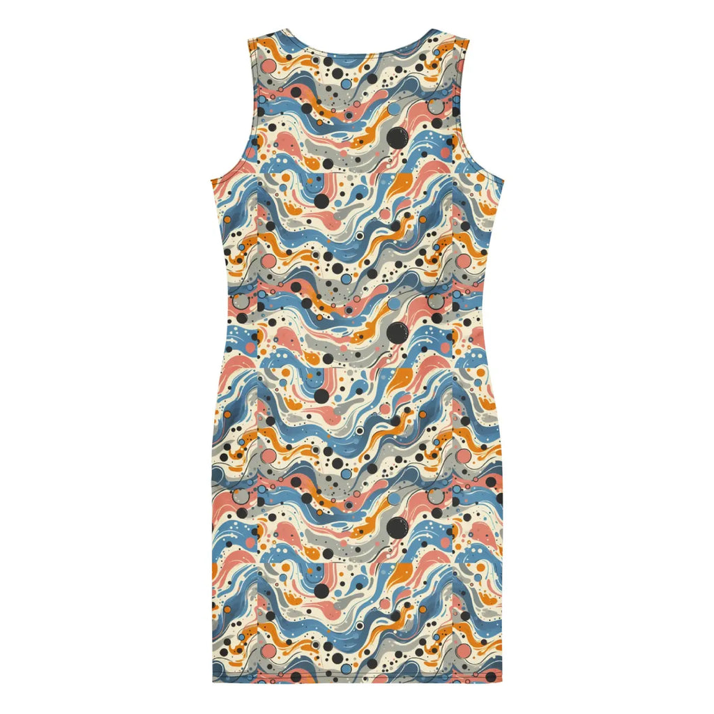 Abstract Swirls Bodycon Dress - Curve Hugging Comfort - DipaliZ