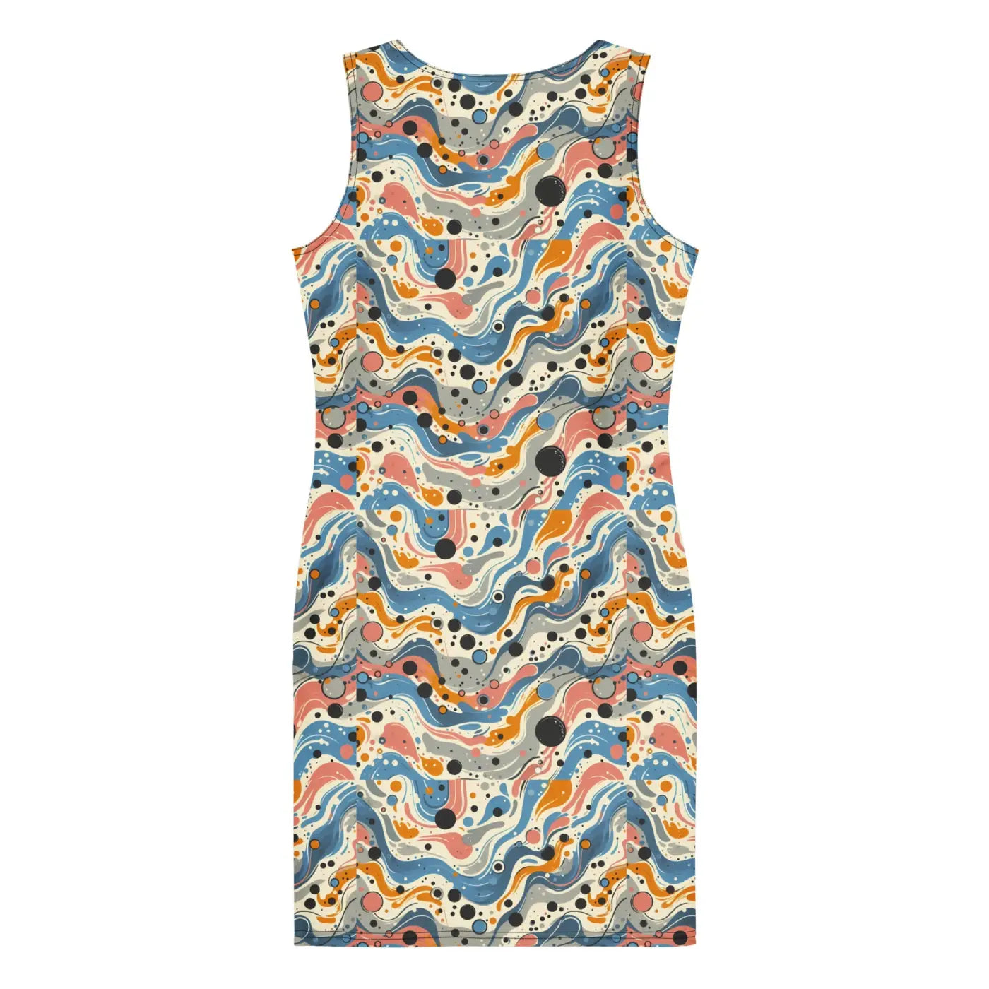 Abstract Swirls Bodycon Dress - Curve Hugging Comfort - DipaliZ