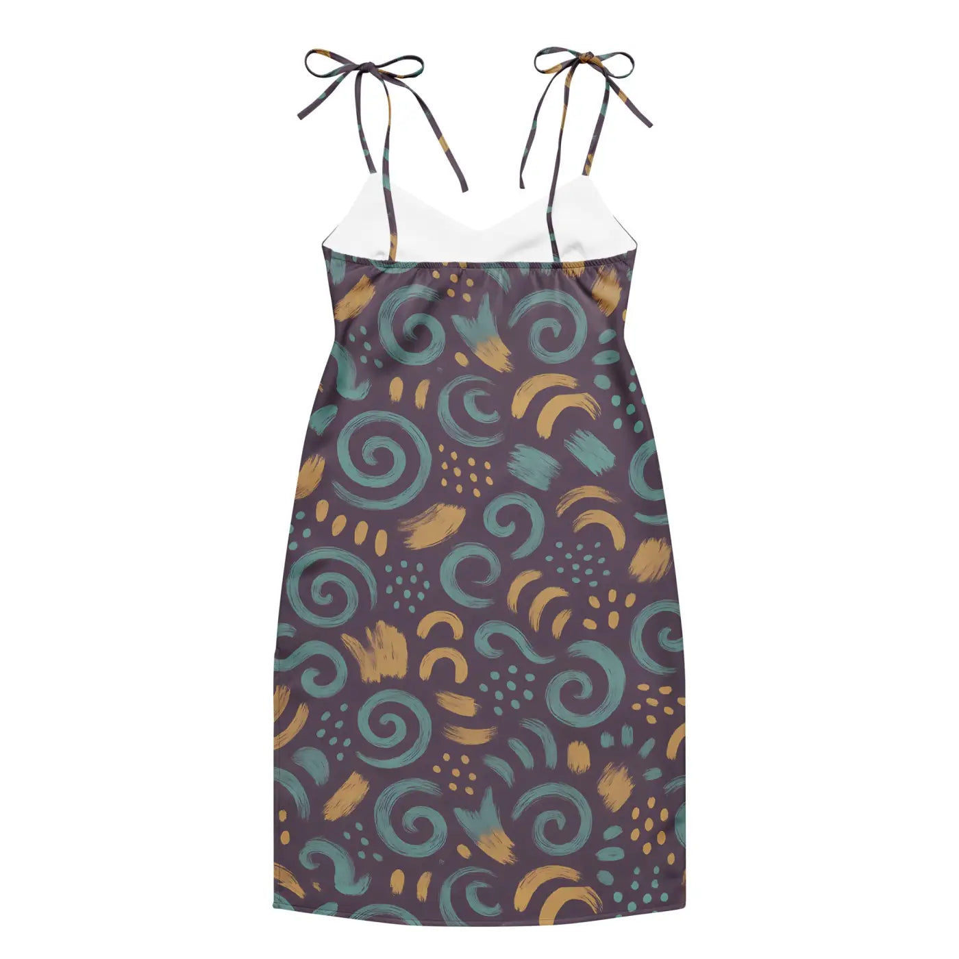 Dreamy Abstract Swirls Midi Dress - Built-In Bra Comfort - DipaliZ
