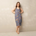 Dreamy Abstract Swirls Midi Dress - Built-In Bra Comfort - DipaliZ