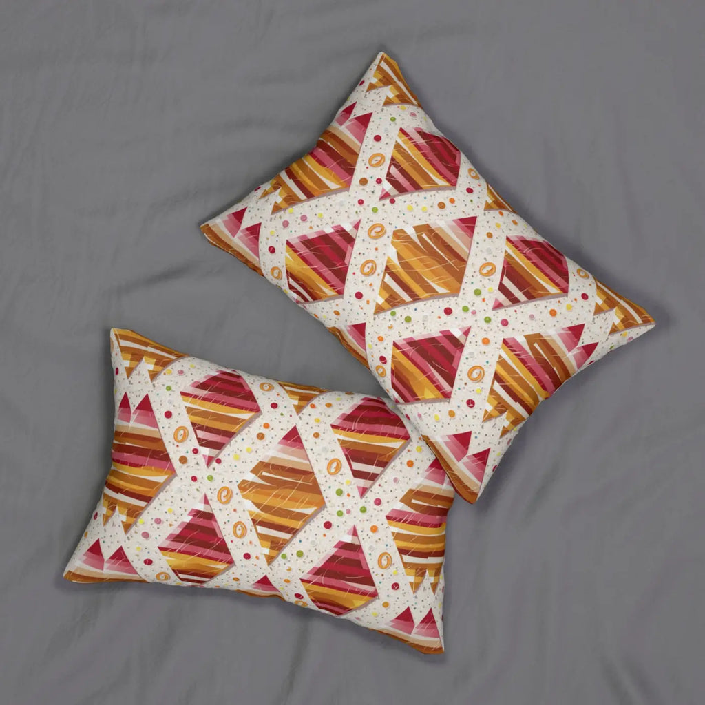 Abstract Triangles Spun Polyester Lumbar Pillow - Home Decor - DipaliZ