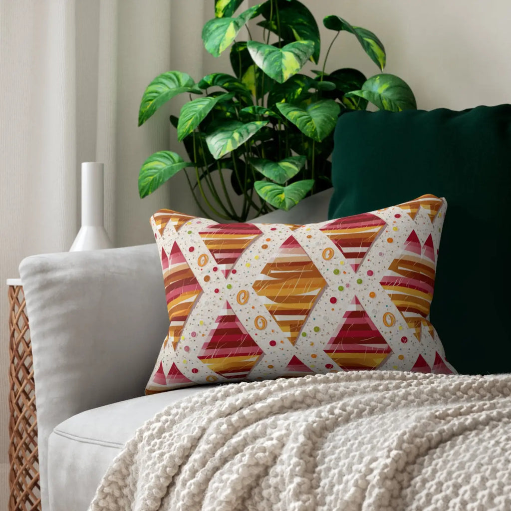 Abstract Triangles Spun Polyester Lumbar Pillow - Home Decor - DipaliZ