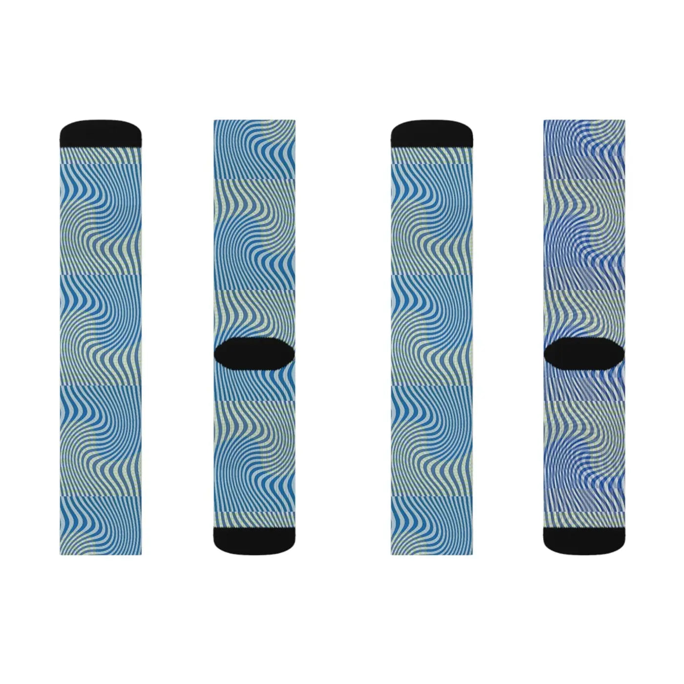 Abstract Wavy Blue Socks - Bold Comfort Style - DipaliZ