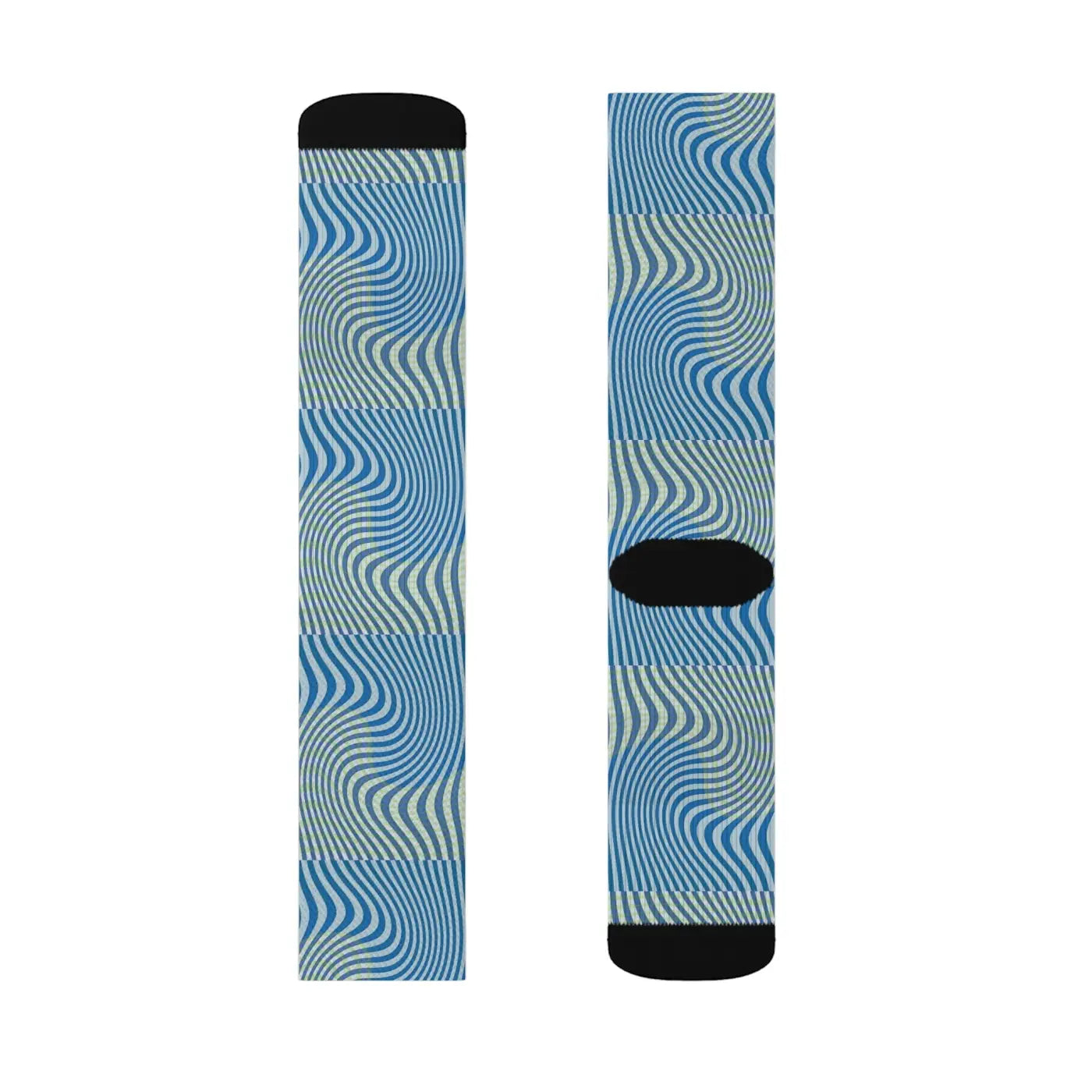 Abstract Wavy Blue Socks - Bold Comfort Style - DipaliZ