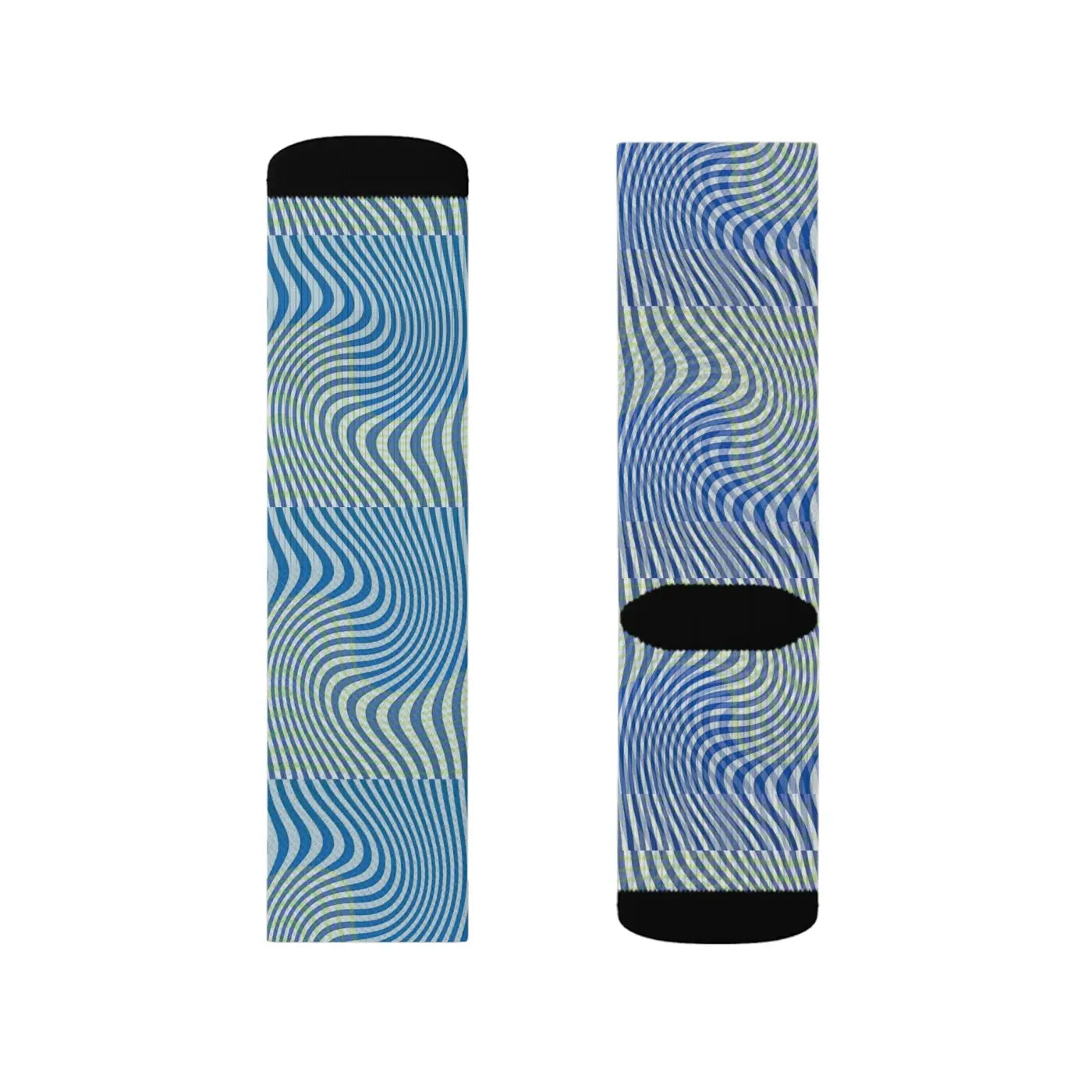 Abstract Wavy Blue Socks - Bold Comfort Style - DipaliZ