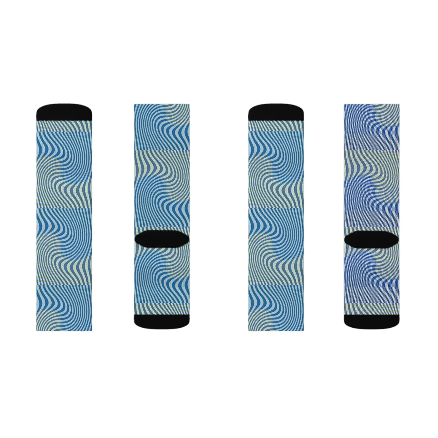 Abstract Wavy Blue Socks - Bold Comfort Style - DipaliZ