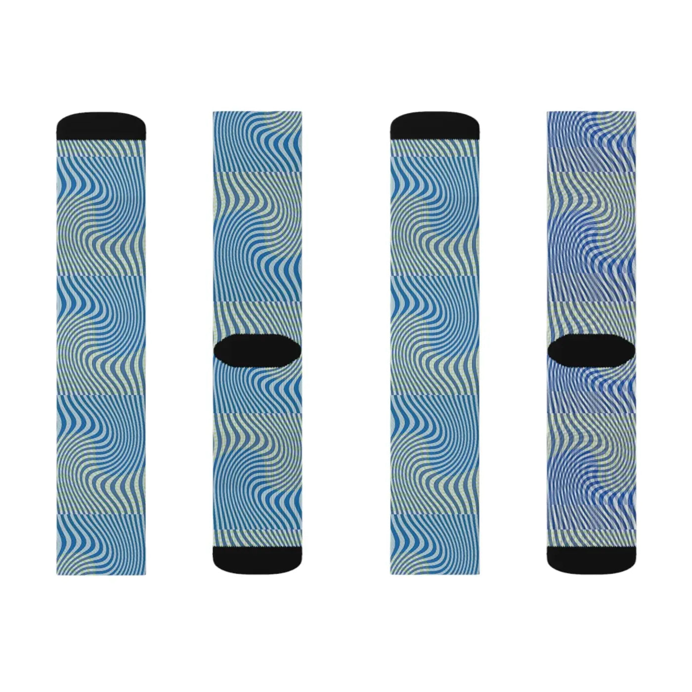 Abstract Wavy Blue Socks - Bold Comfort Style - DipaliZ