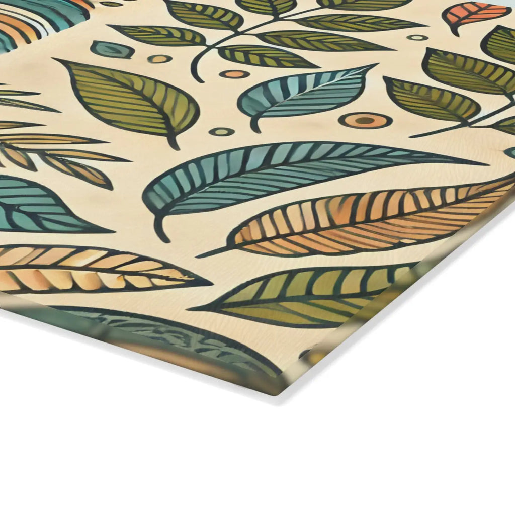 Wavy Leaves Glass Cutting Board - Abstract Kitchen Style - DipaliZ