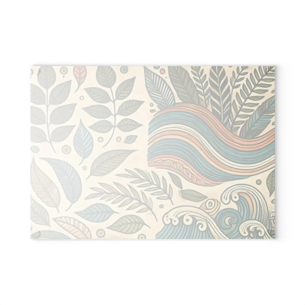Wavy Leaves Glass Cutting Board - Abstract Kitchen Style - DipaliZ