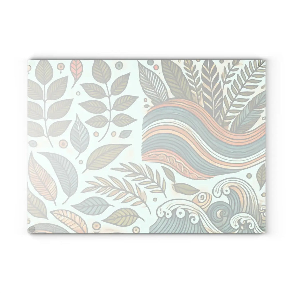 Wavy Leaves Glass Cutting Board - Abstract Kitchen Style - DipaliZ