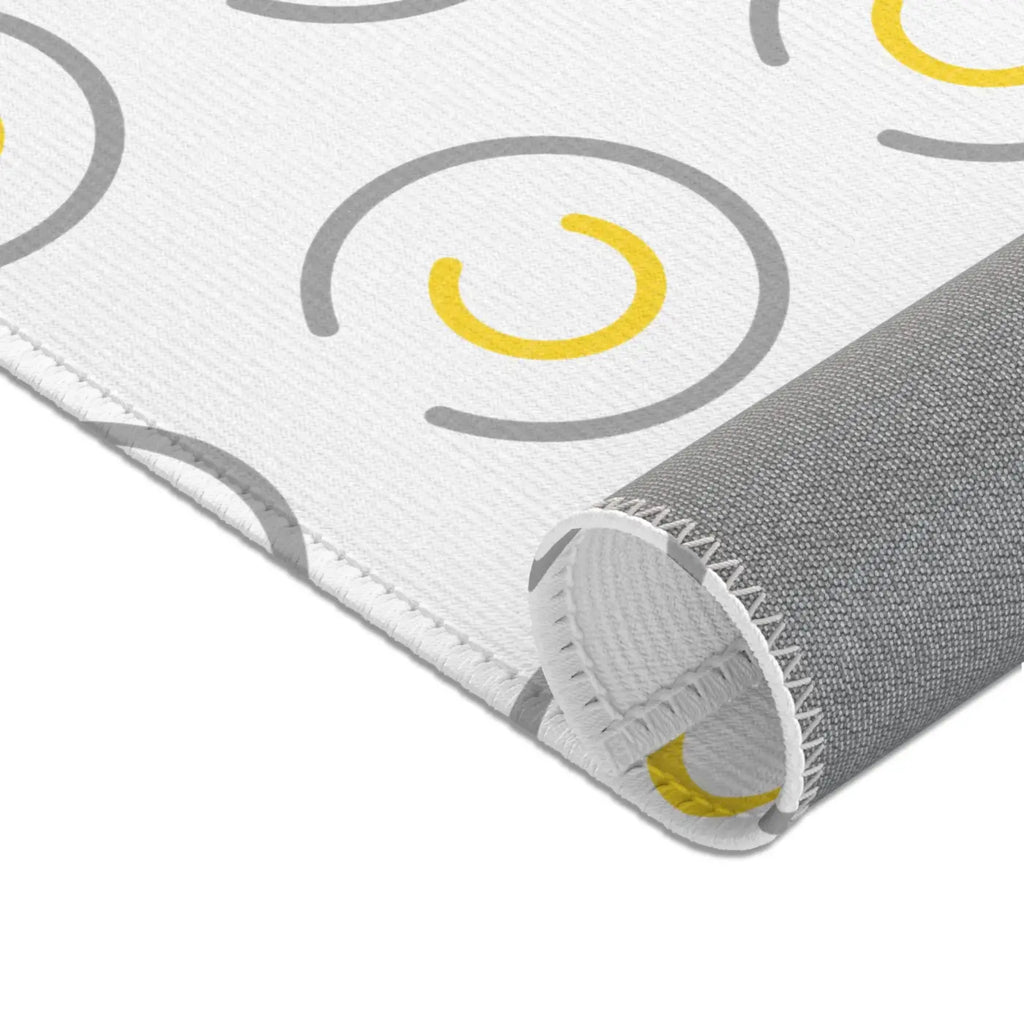 Grey Circles Area Rugs - Modern Geometric Floor Decor - DipaliZ
