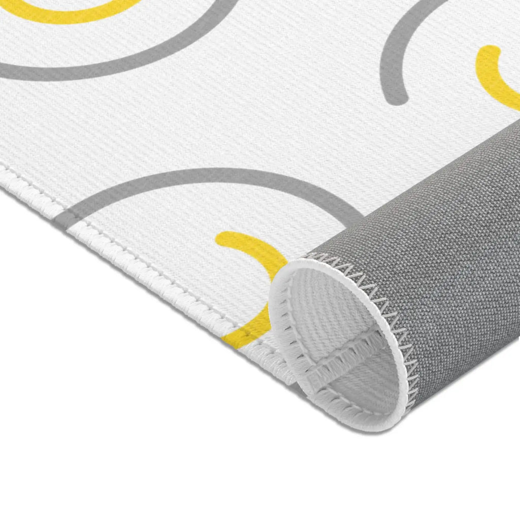 Grey Circles Area Rugs - Modern Geometric Floor Decor - DipaliZ