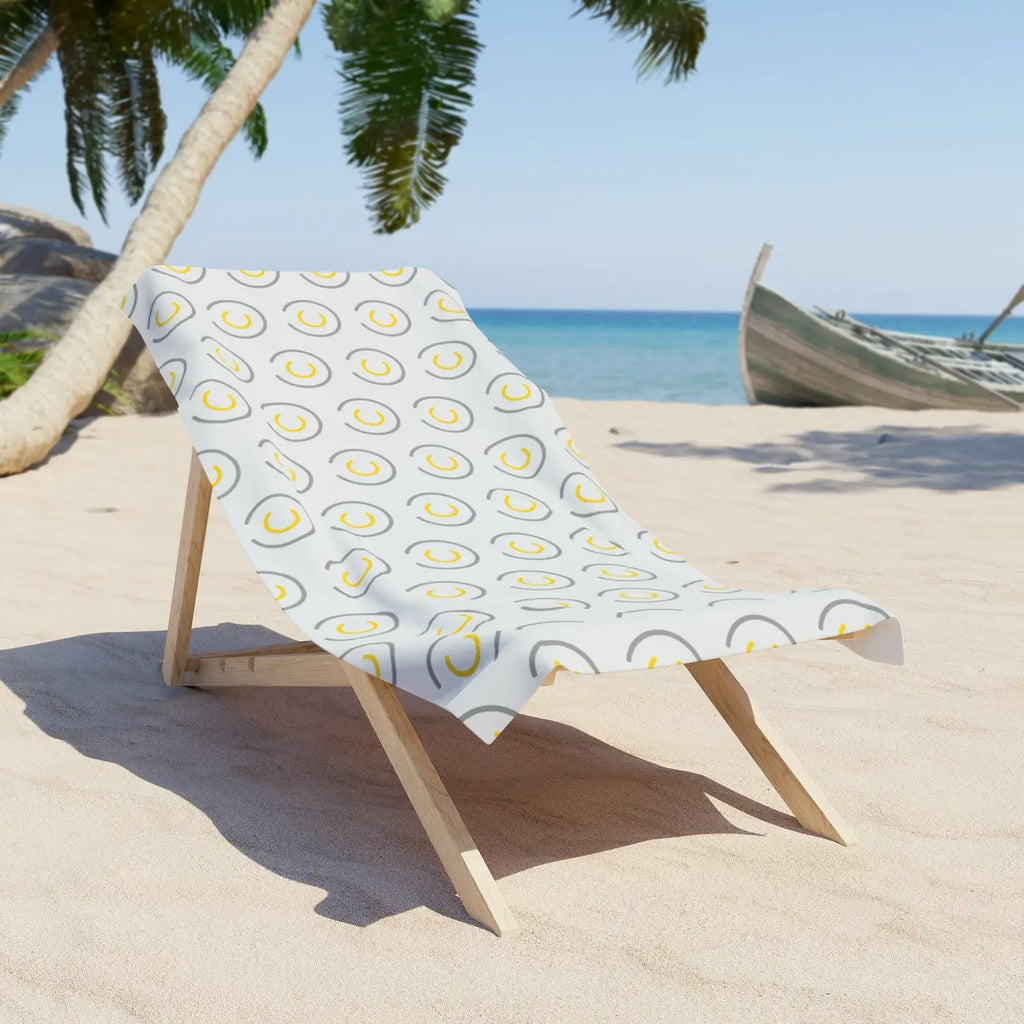 Grey Circles Beach Towel - Luxe Absorbent Cotton Blend - DipaliZ