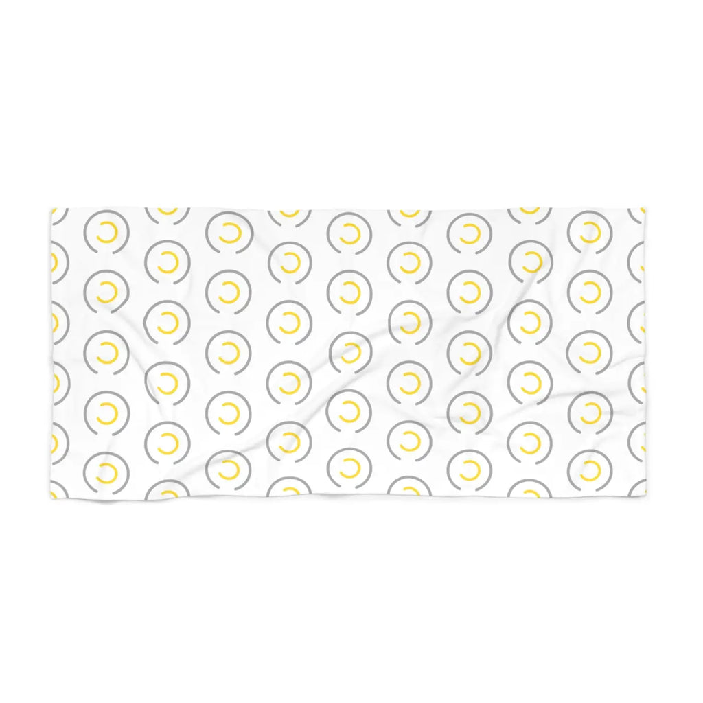 Grey Circles Beach Towel - Luxe Absorbent Cotton Blend - DipaliZ