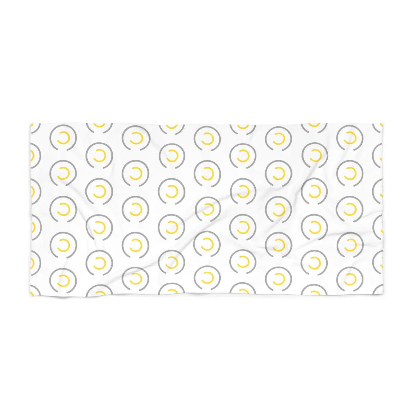 Grey Circles Beach Towel - Luxe Absorbent Cotton Blend - DipaliZ