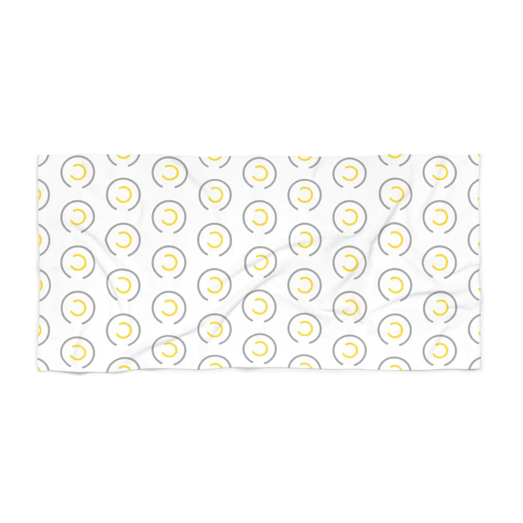 Grey Circles Beach Towel - Luxe Absorbent Cotton Blend - DipaliZ