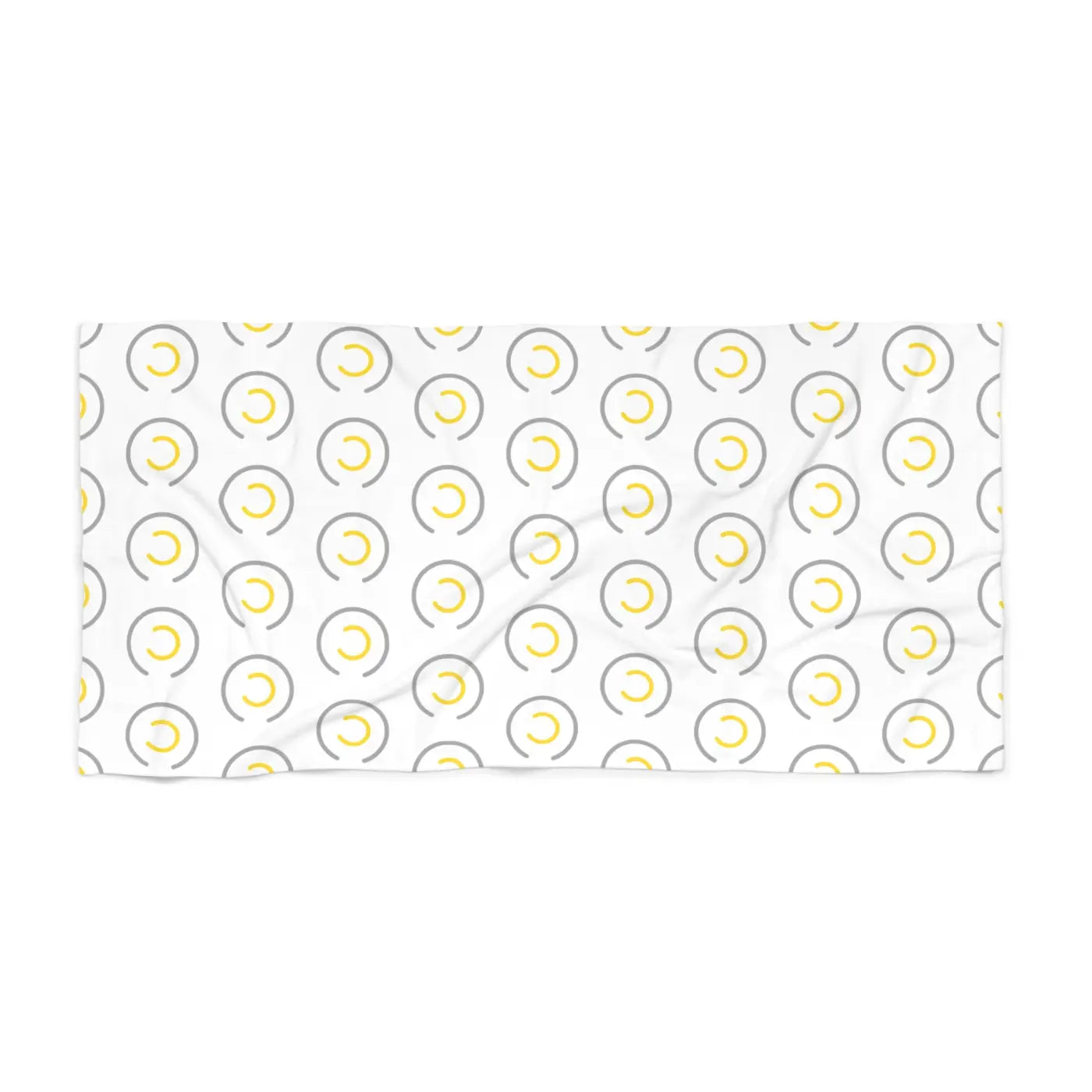 Grey Circles Beach Towel - Luxe Absorbent Cotton Blend - DipaliZ