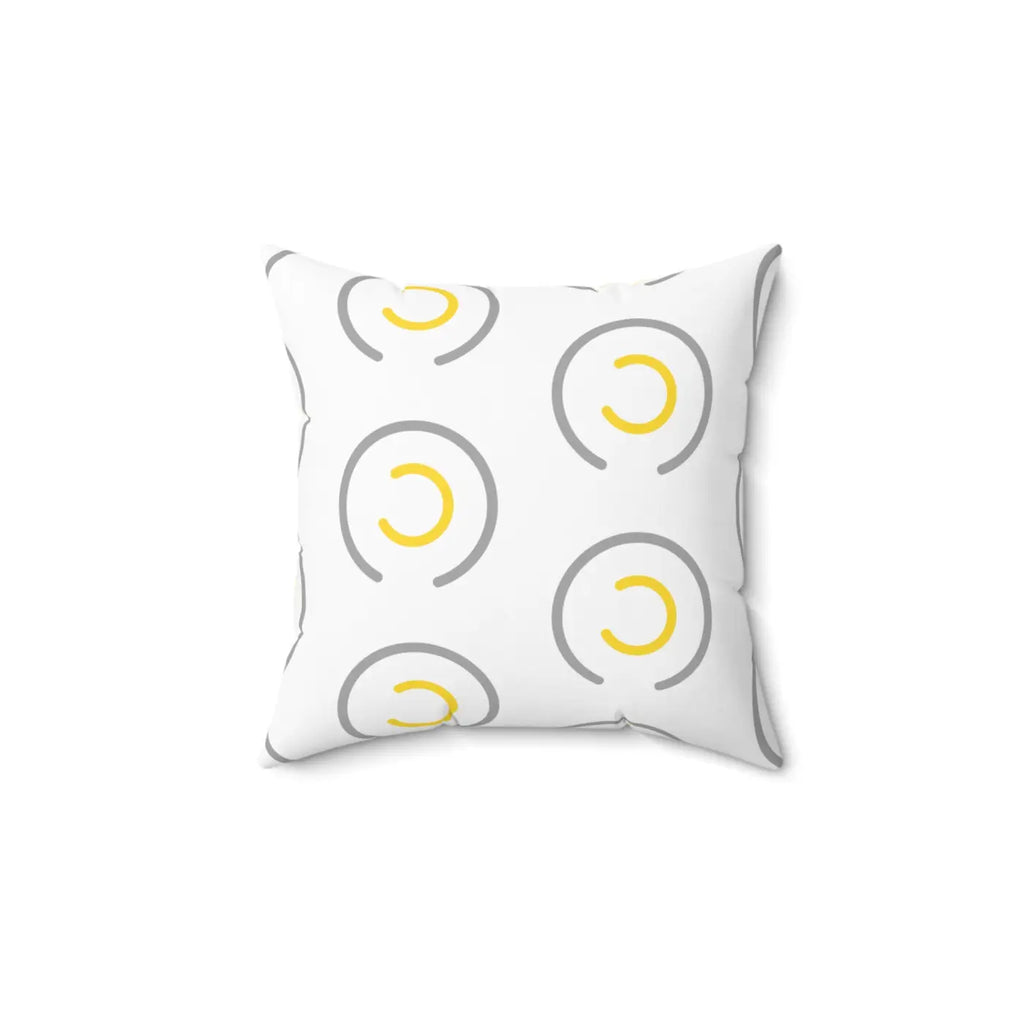 Grey Circles Spun Polyester Pillow - Luxury Home Decor - DipaliZ