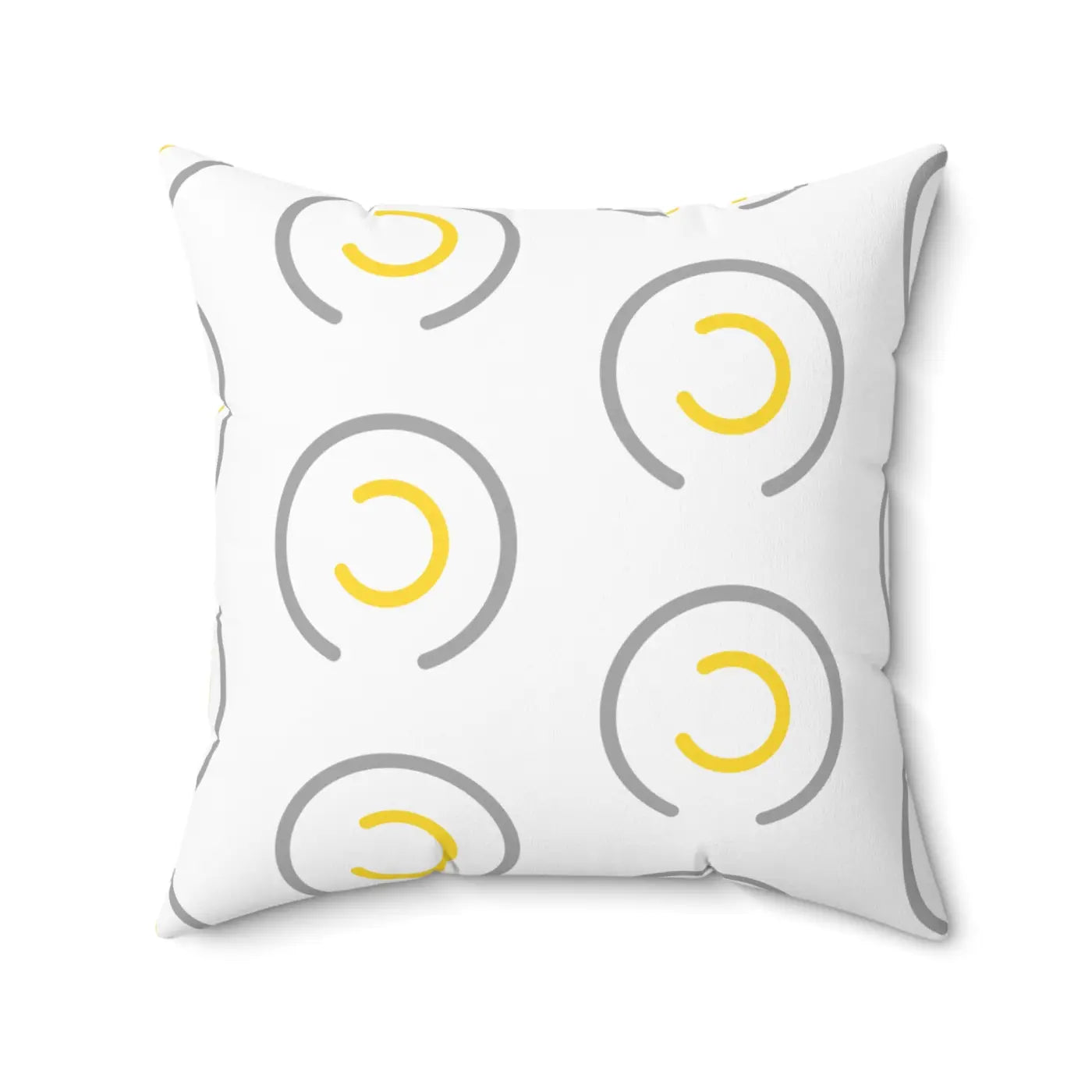 Grey Circles Spun Polyester Pillow - Luxury Home Decor - DipaliZ
