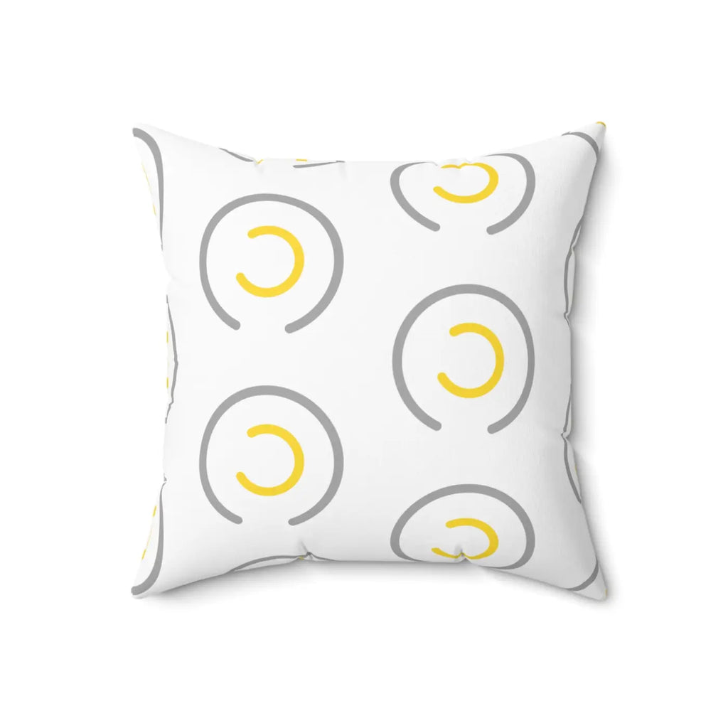 Grey Circles Spun Polyester Pillow - Luxury Home Decor - DipaliZ