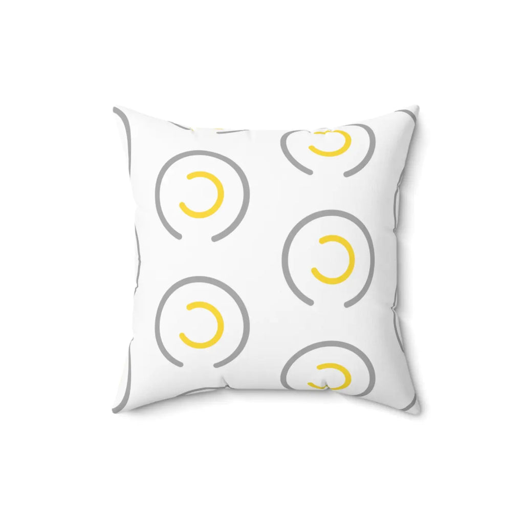 Grey Circles Spun Polyester Pillow - Luxury Home Decor - DipaliZ