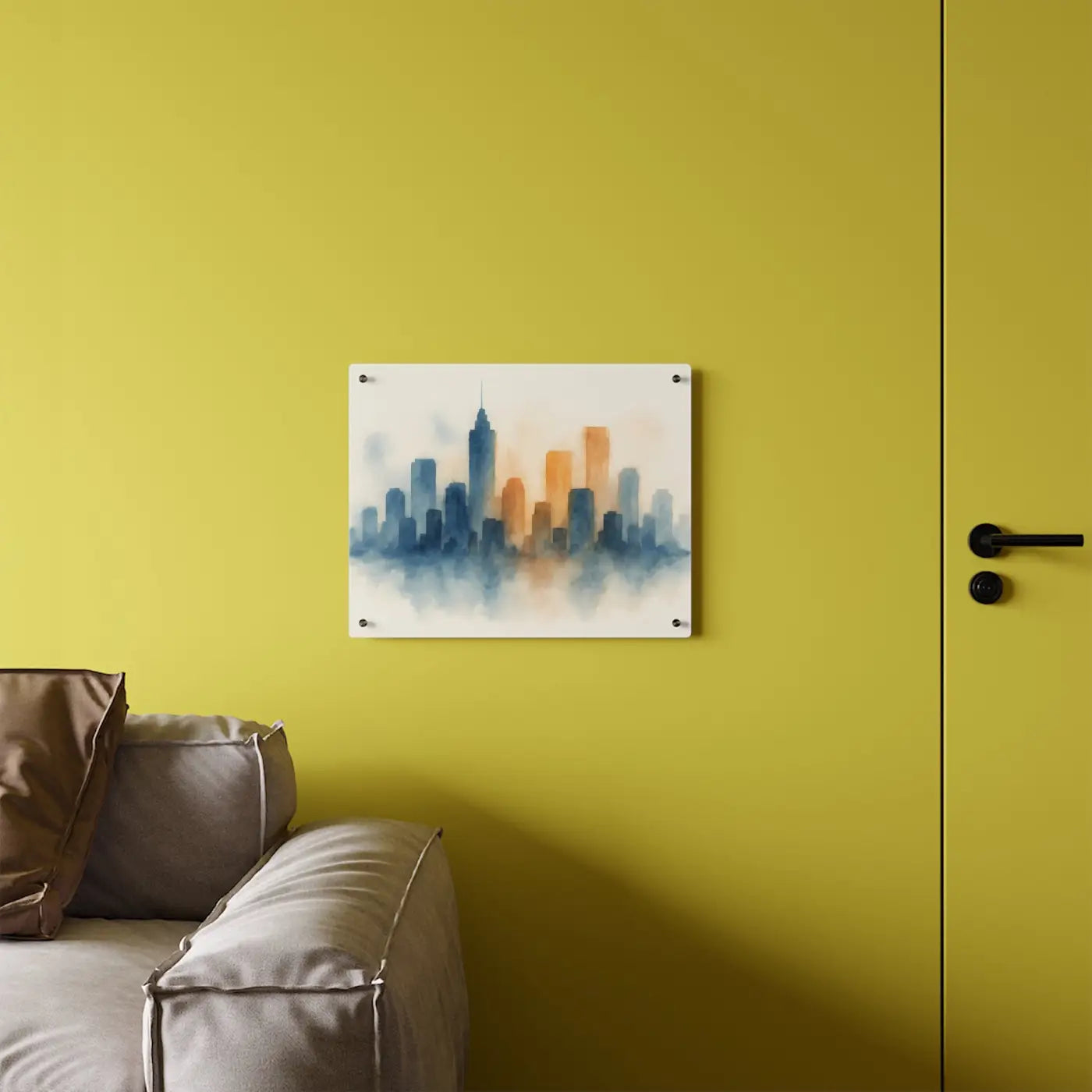 Acrylic Wall Art - Watercolor Cityscape Modern Home Decor - DipaliZ