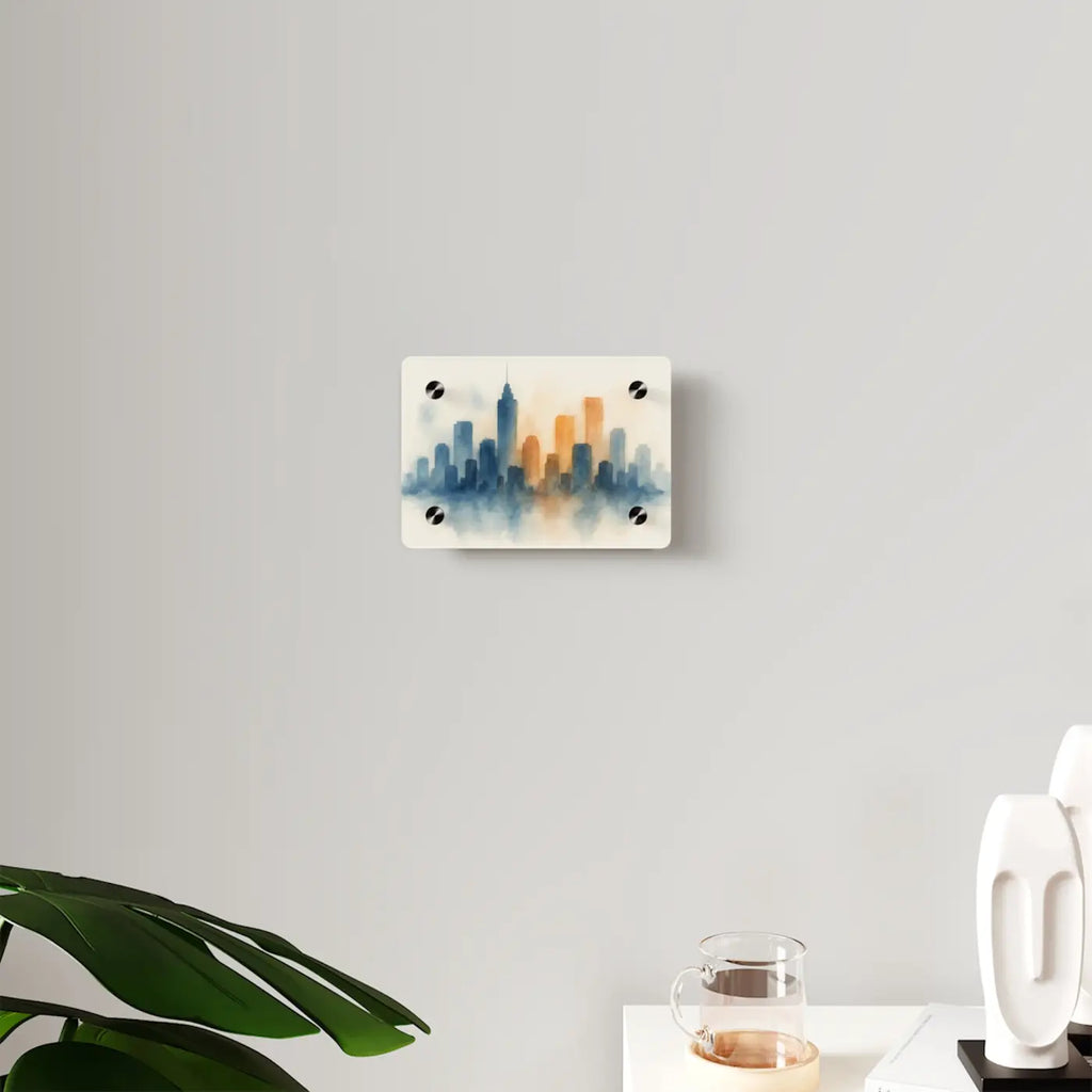 Acrylic Wall Art - Watercolor Cityscape Modern Home Decor - DipaliZ