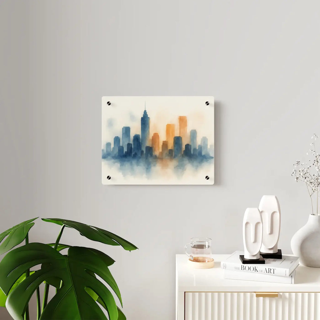 Acrylic Wall Art - Watercolor Cityscape Modern Home Decor - DipaliZ