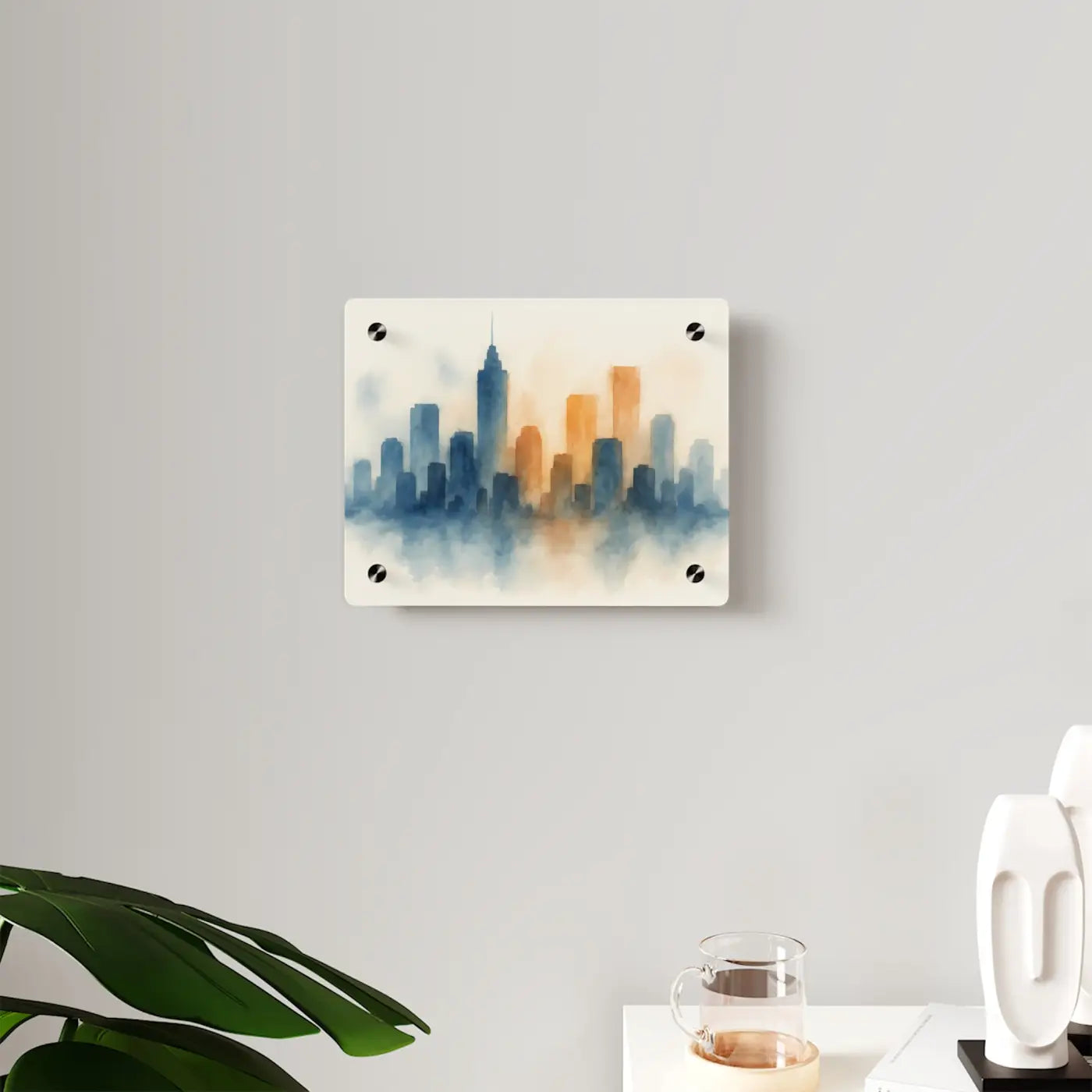 Acrylic Wall Art - Watercolor Cityscape Modern Home Decor - DipaliZ
