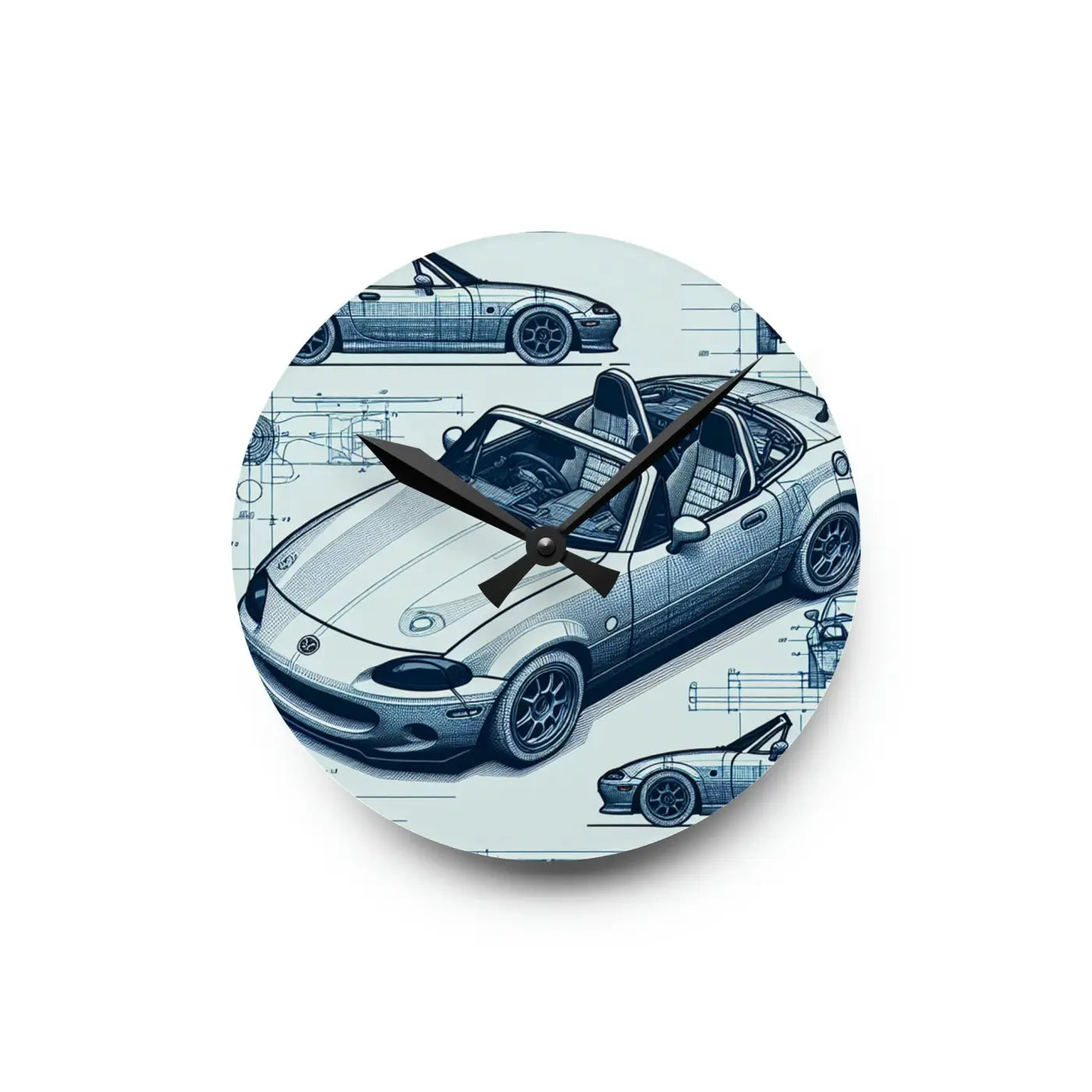Bold Acrylic Wall Clock - Racing Car Theme Design - DipaliZ