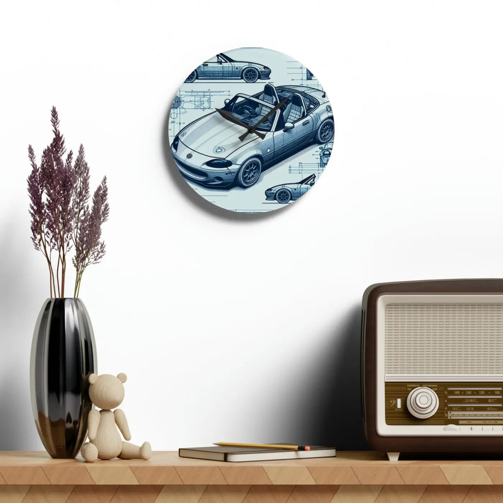 Bold Acrylic Wall Clock - Racing Car Theme Design - DipaliZ