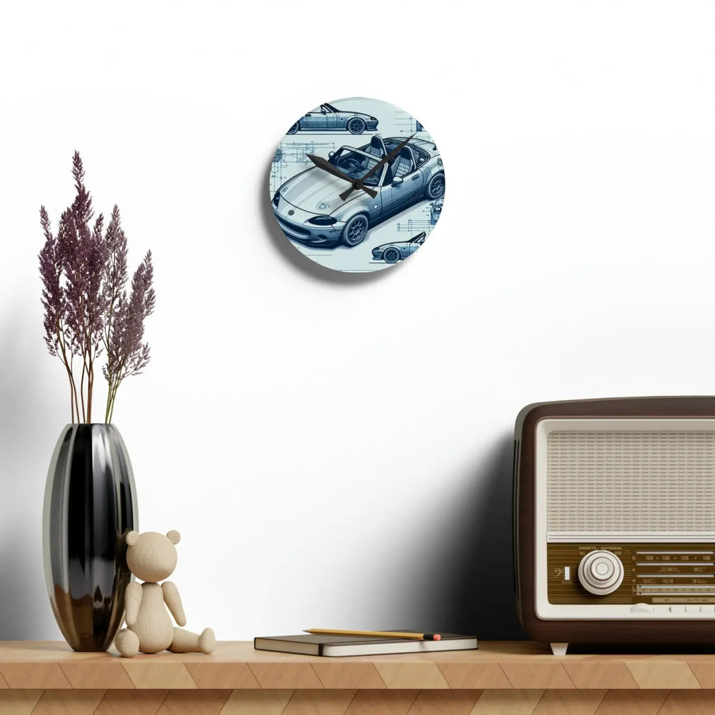 Bold Acrylic Wall Clock - Racing Car Theme Design - DipaliZ