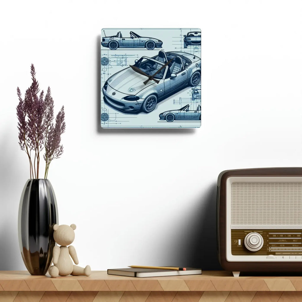 Bold Acrylic Wall Clock - Racing Car Theme Design - DipaliZ