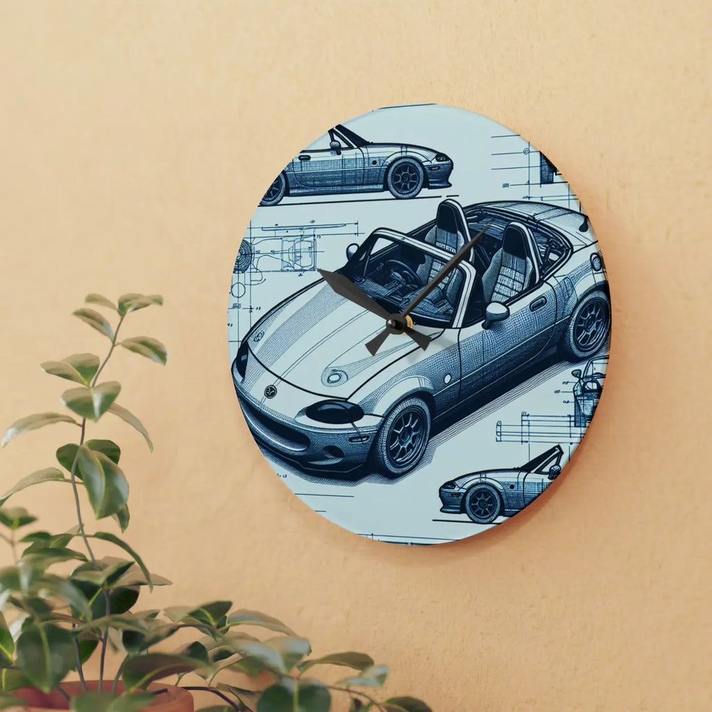 Bold Acrylic Wall Clock - Racing Car Theme Design - DipaliZ