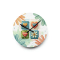 Acrylic Wall Clock - Hearts Colorful Pattern Design - DipaliZ