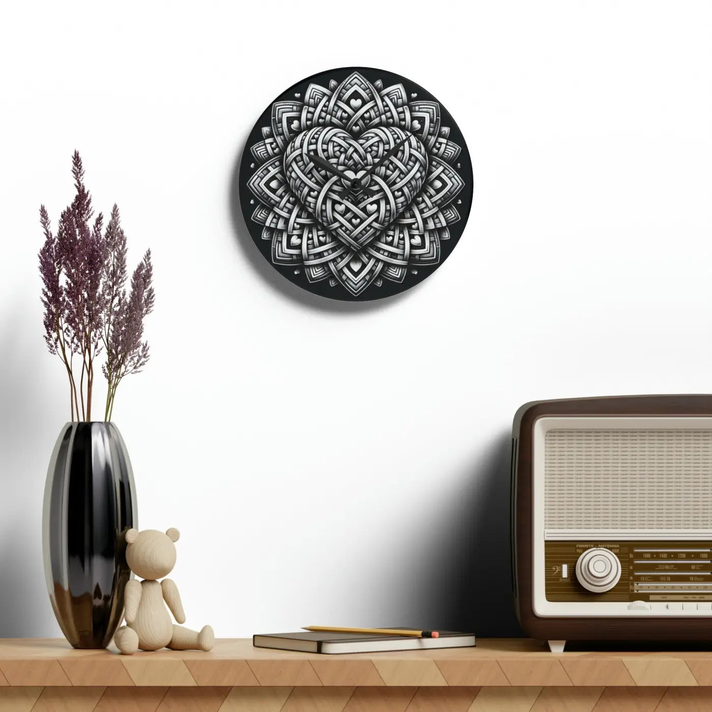 Heart Wall Clock - Acrylic Statement Design - DipaliZ