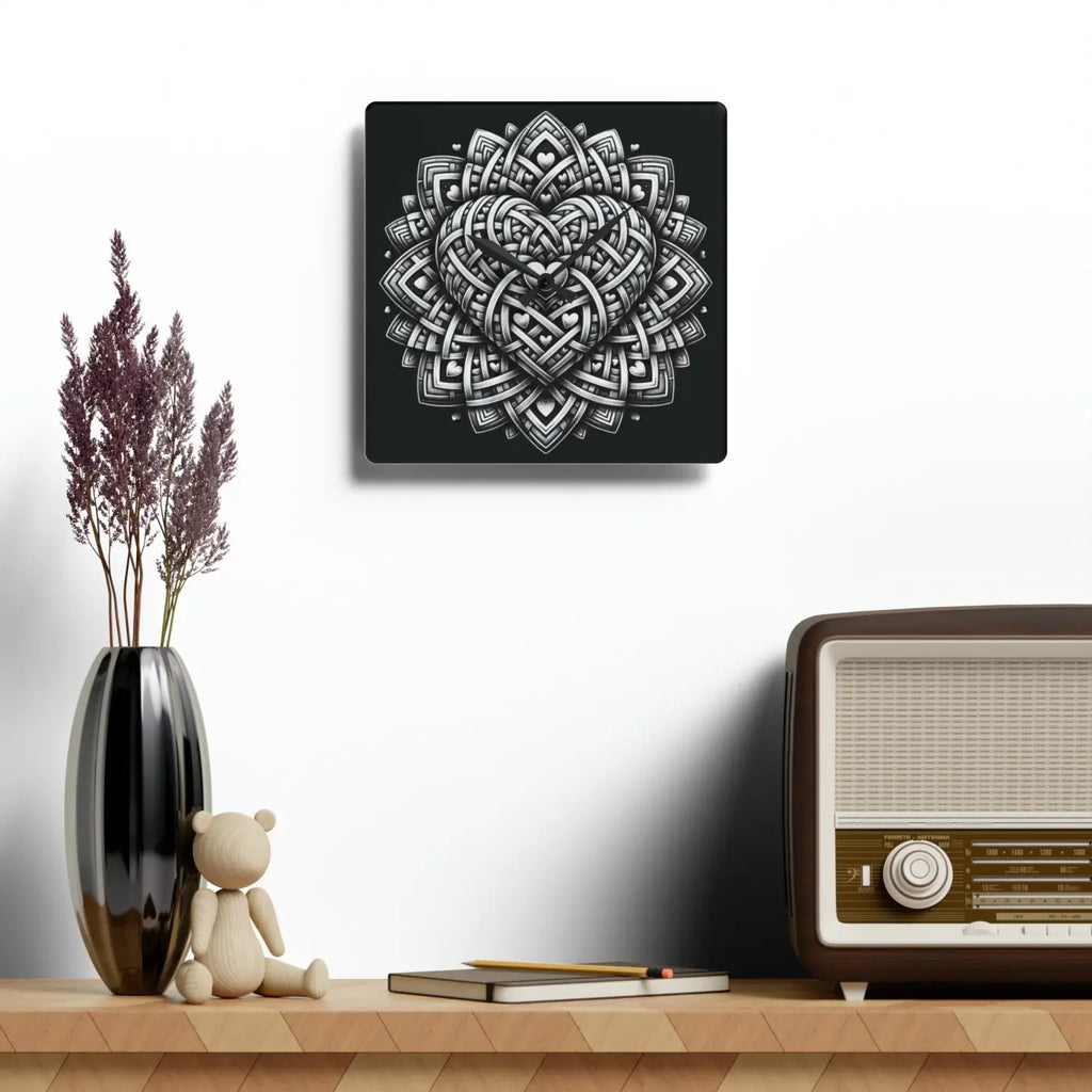 Heart Wall Clock - Acrylic Statement Design - DipaliZ