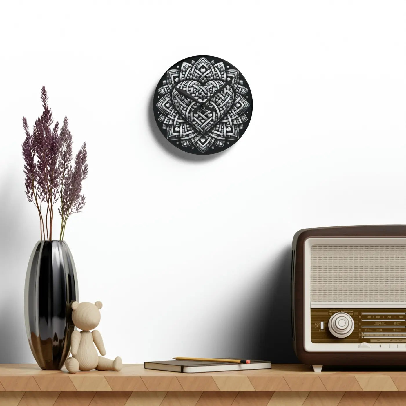 Heart Wall Clock - Acrylic Statement Design - DipaliZ