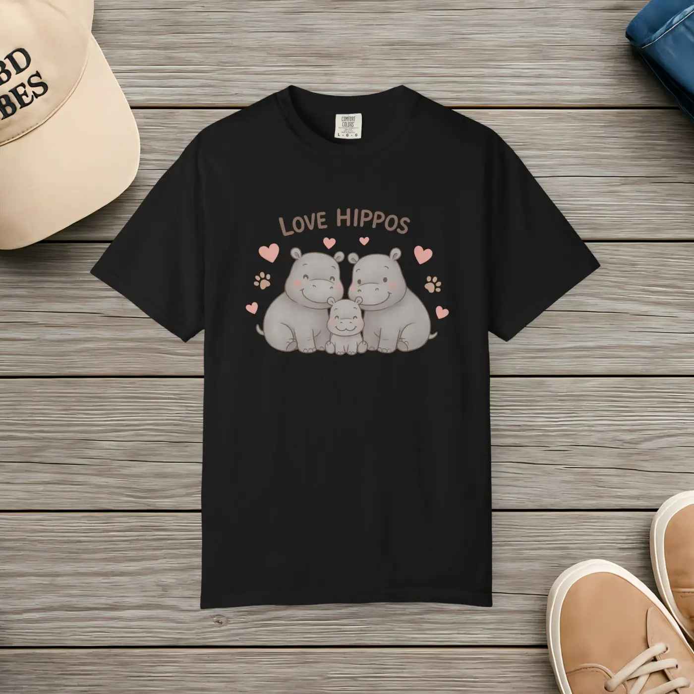 Cozy Cloud Hippo Love Tee - Adorable Hippo Vibes - DipaliZ
