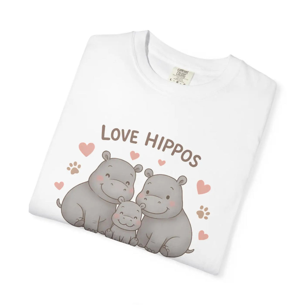 Cozy Cloud Hippo Love Tee - Adorable Hippo Vibes - DipaliZ