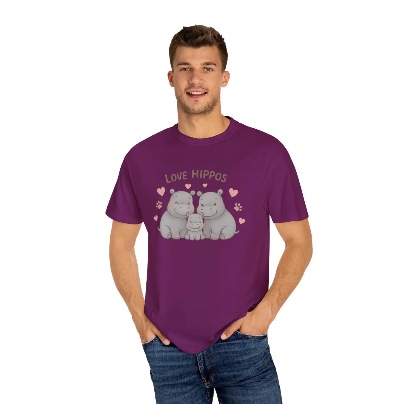 Cozy Cloud Hippo Love Tee - Adorable Hippo Vibes - DipaliZ