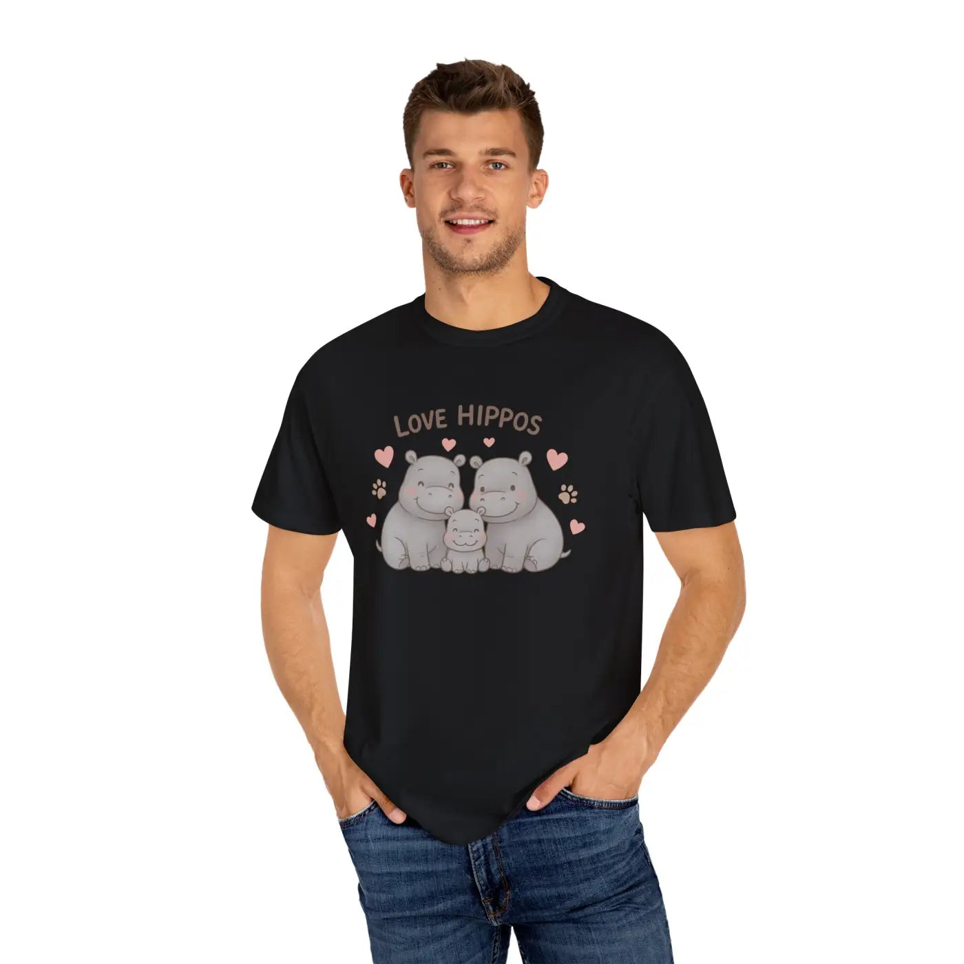 Cozy Cloud Hippo Love Tee - Adorable Hippo Vibes - DipaliZ