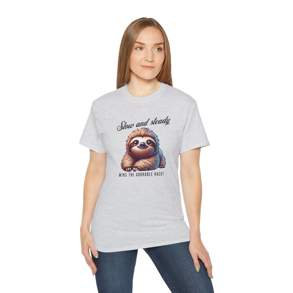 Sloth T-Shirt - Slow and Steady Wins Unisex Cotton - DipaliZ