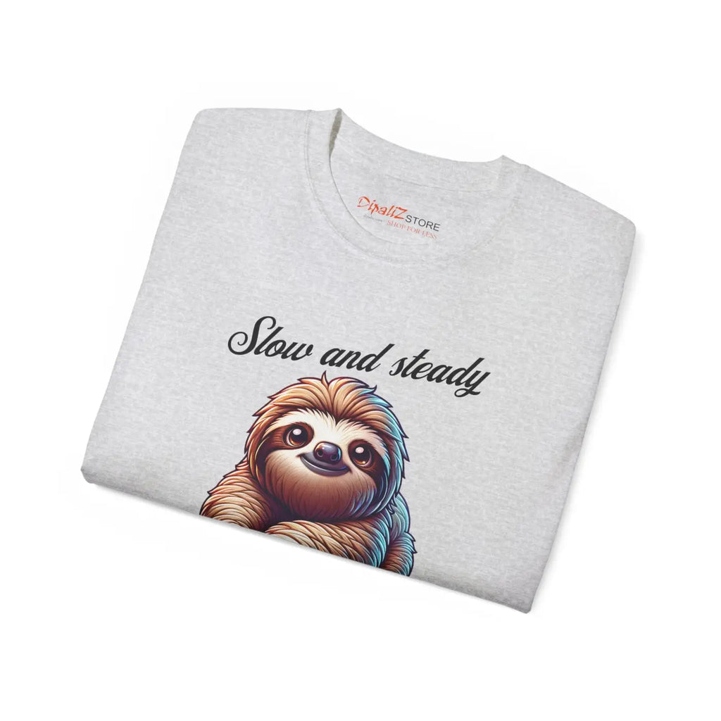 Sloth T-Shirt - Slow and Steady Wins Unisex Cotton - DipaliZ
