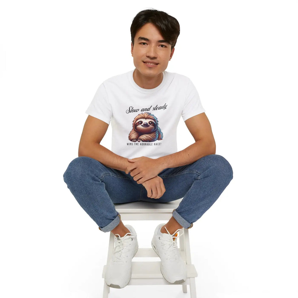Sloth T-Shirt - Slow and Steady Wins Unisex Cotton - DipaliZ