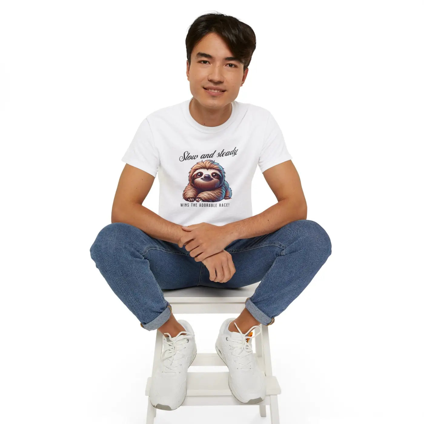 Sloth T-Shirt - Slow and Steady Wins Unisex Cotton - DipaliZ