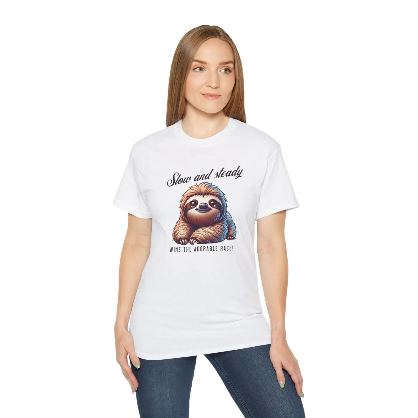 Sloth T-Shirt - Slow and Steady Wins Unisex Cotton - DipaliZ